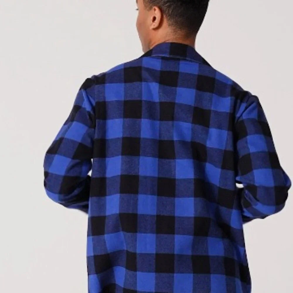 Men's Flannel Pajama Set Classic Cozy Lounge Sleepwear Long Sleeve